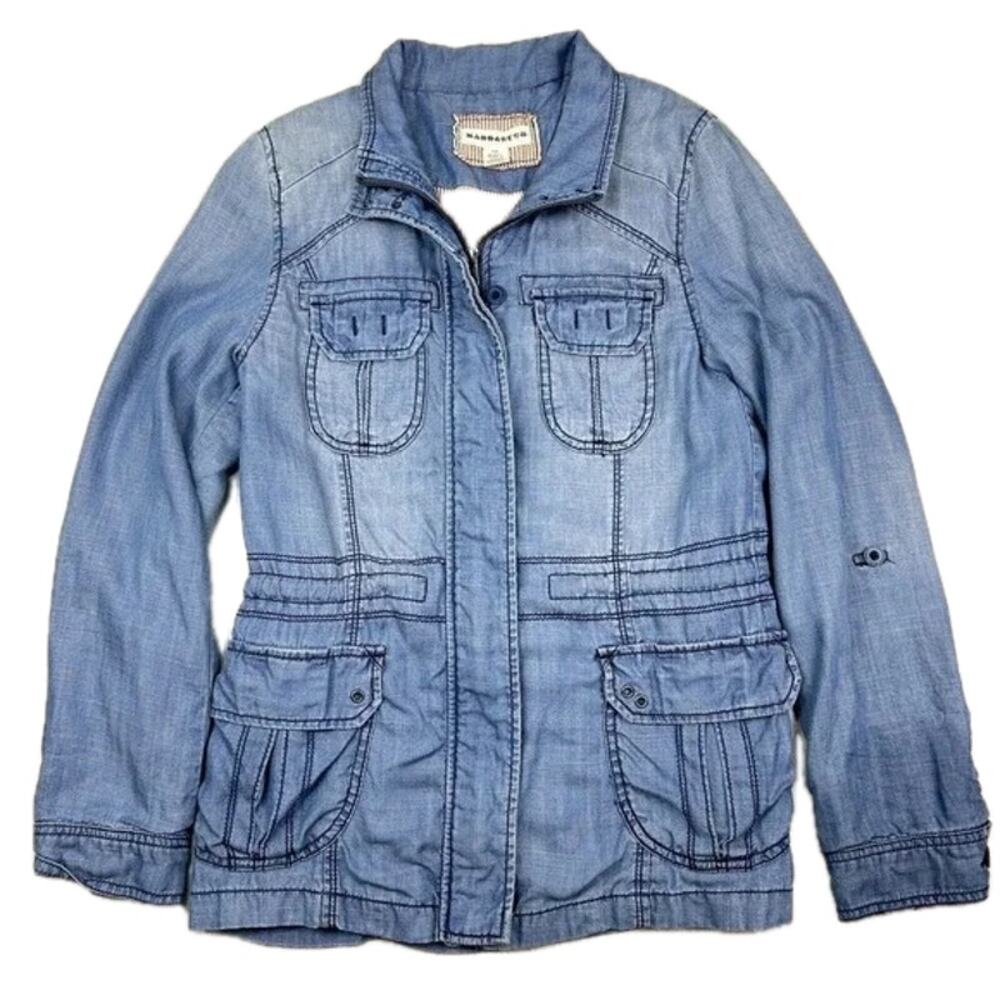 ANTHROPOLOGIE Marrakech Chambray Anorak Denim Jacket Size XS ✨💙✨ - Picture 6 of 14